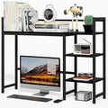 38.6" Book Shelf with 3 Tier Open Shelves Bookshelf and Desk Shelfs to Combined for Computer Desks, Desk Hutch for Top of Desk, Bookcase for Dorm or Office, Adjustable Desktop Shelf, Black