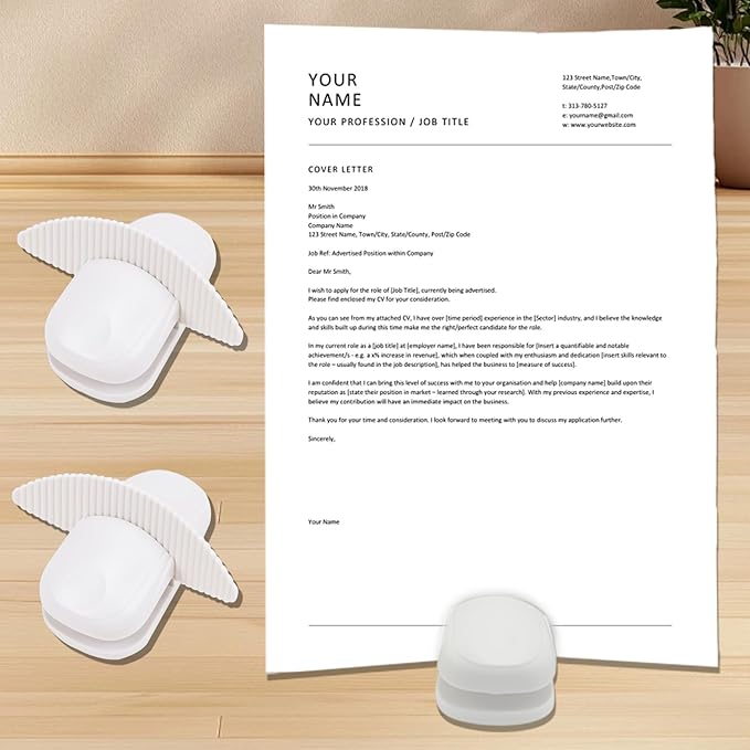 Paper Holder Stand for Desk, Paper Stand for Desk When Typing, Document Holder, Portable Counterweight Copies Stand Desktop Clamp for A4 Paper Documents Office Typing Reading (White)