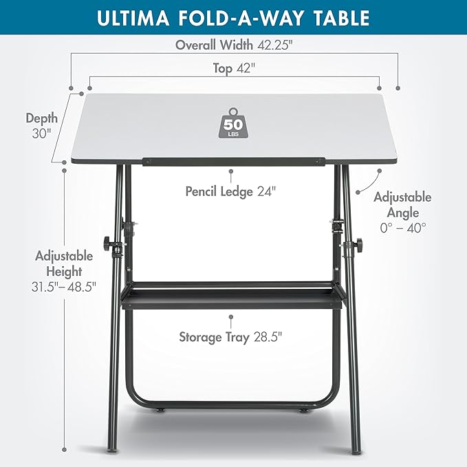 Studio Designs 19652 Ultima Fold A Way Table, Black