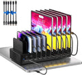 580W Charging Station for Multiple Devices, 10-Port USB C Fast Charger Station, Dual PD 100W Charging Dock with Adjustable Dividers & 6 Cables-Device Organizer for Laptop MacBook, iPhone, iPad