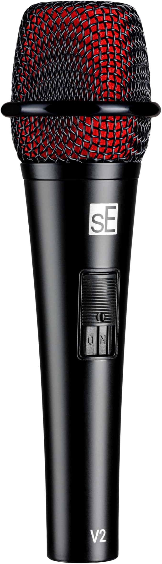 SE ELECTRONICS V2 Switch Dynamic Microphone for Singing, Speech, Instruments & Studio Recording - Supercardioid XLR Handheld Vocal Microphone with an On/Off Switch & Rugged All-Metal Housing