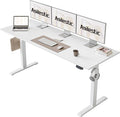 Agilestic Electric Standing Desk, 63 x 24 Inches Height Adjustable Desk, Sit Stand up for Work Office Home, Ergonomic Rising Computer Table with Memory Preset, White