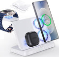 EGV Wireless Charger for Samsung – 3 in 1 Wireless Charging Station for Galaxy S26 Ultra S25 S24, Z Fold Flip 7/6, Detachable Watch Charger for Galaxy Ultra 8/7/6, Foldable, Fast Charging, White
