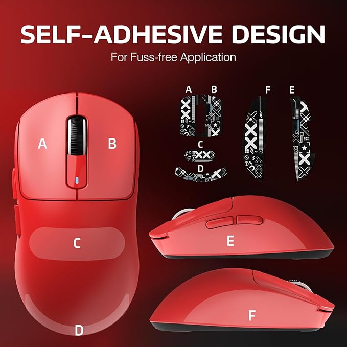 ATTACK SHARK X3 Lightweight Wireless Gaming Mouse with Tri-Mode 2.4G/USB-C Wired/Bluetooth,26K DPI, PAW3395 Optical Sensor,Kailh GM8.0 Switch,5 programmable Buttons for PC/Win/Mac(Red+Stickers)