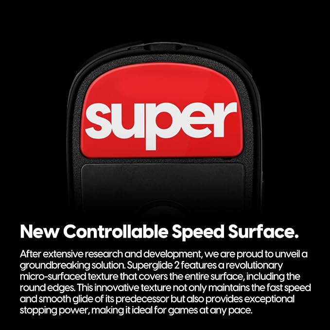 Pulsar Gaming Gears Superglide2 - New Controllable Speed Surface Smoothest Mouse Feet/Glides Made with Ultra Strong Glass Smooth and Durable Sole for Vaxee XE Wireless [RED]