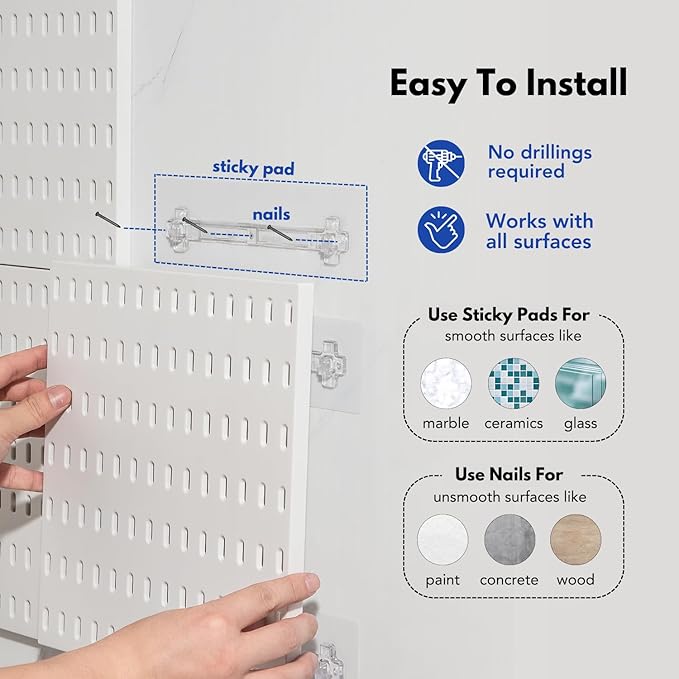 Keepo Peg Board Wall Organizer – Plastic Pegboard Panels, Modular Peg Board Storage System for Home Office, Craft Room, Gaming Setup (Tan Brown, 22″×22″)