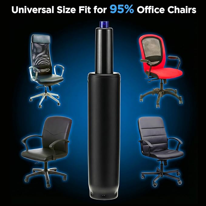 QWORK Gas Lift Cylinder Replacement for Drafting Chairs & Bar Stools, 4'' Stroke, 1000 lbs Capacity, Class 4 (Black)