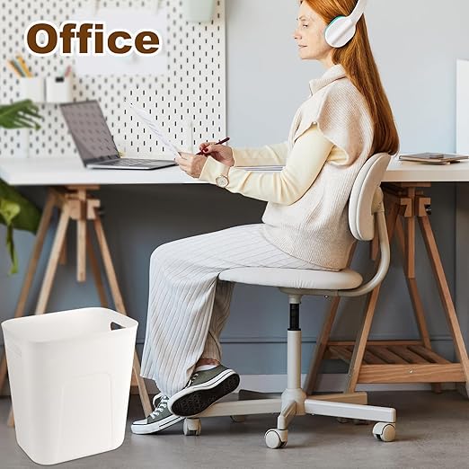 UUJOLY Small Bathroom Trash Can with Trash Bag Wastebasket Garbage Can for Bathrooms, Laundry Room, Kitchens, Offices, Kids Rooms, Dorms, 3.5 Gallons, 3 Pack (White)