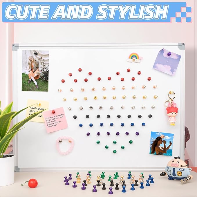 20 Pcs Fridge Magnets, Refrigerator Magnets, Small Strong Magnets, Whiteboard Magnets for Fridge, Magnetic Push Pins for Locker, Kitchen Decor and Accessories, Office, Classroom Organization