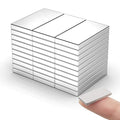 30 Pack 20x10x2 mm Rare Earth Neodymium Magnets, Powerful Small Strong Metal Rectangular Bar Magnetic Strip Magnet for Fridge Garage Kitchen Science Craft Office, Silver