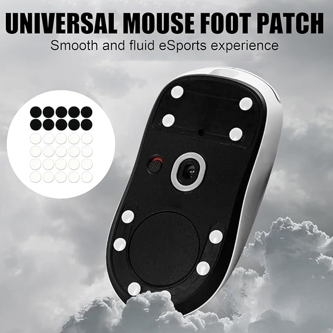 160 Pcs Universal Mouse Slider Pads, Dia 6mm & 7mm Dot Mouse Glide Skates Replacement Compatible with Gaming Mousepads, Wear-Resistant Smooth Glide Mice Glass Skates Pad (White & Black)