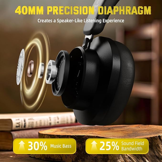 ATTACK SHARK G500 Wireless Over-ear Noise Canceling Headphones,Bluetooth ANC Gaming Headset with BT 5.3/3.5mm Audio Cable,20H Playtime,Hifi Stereo Sound,Deep Bass,Built-in Mic for PC Smartphone(Black)