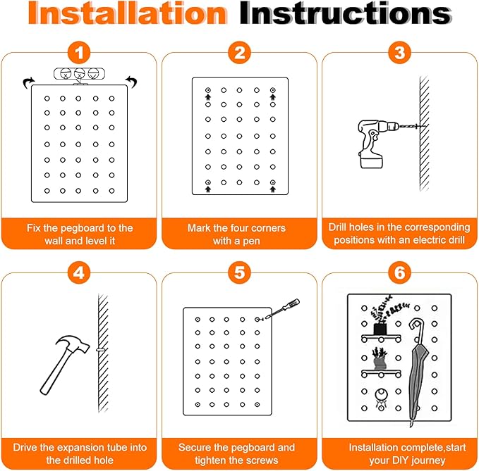 AMSXNOO Wood Pegboard Wall Organizer Panels, Wooden Pegboard Combination Wall Organizer Kit, Display Peg Board Panel Kits for Office Bedroom Livingroom Studyroom (Wooden Color, 31.5X47.2IN/80X120CM)