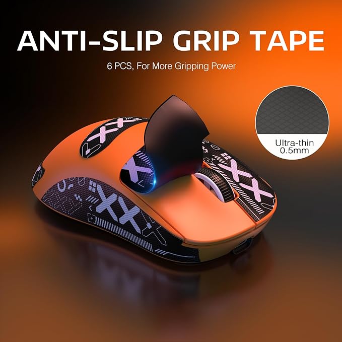 ATTACK SHARK X3 Lightweight Wireless Gaming Mouse with Tri-Mode 2.4G/USB-C Wired/Bluetooth,26K DPI, PAW3395 Optical Sensor,Kailh GM8.0 Switch,5 programmable Buttons for PC/Win/Mac(Orange+Stickers)