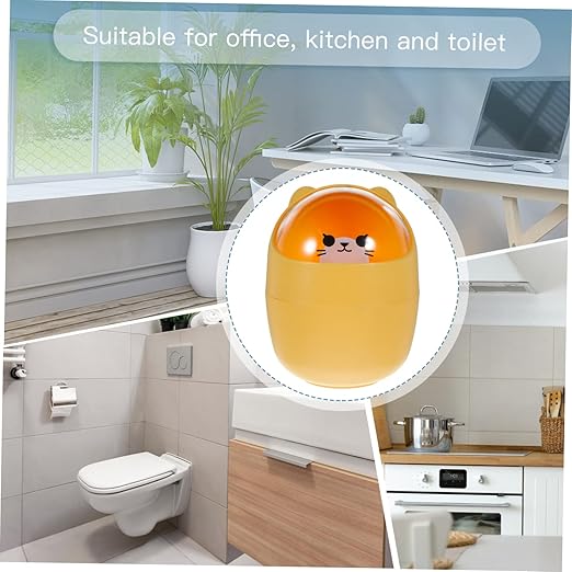 Smart Trash Can Flip Lid Garbage Can Lid Slim Desktop Storage Container
