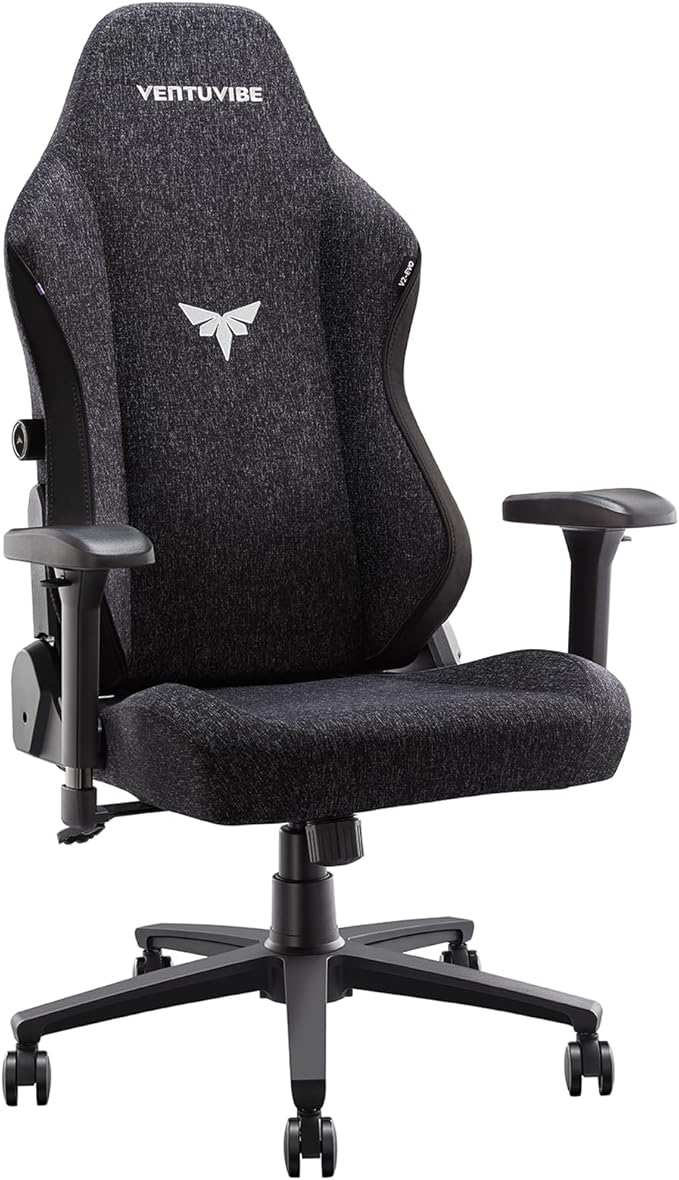Gaming Chair - High Back Ergonomic Computer Chair with Lumbar Support, Video Game Chair-4D Adjustable Armrests,170° Reclining & 320lb Capacity,Fabric,Black