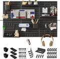 SHGJ&SOFT Peg Board Wall Organizer Panels, 50pcs - Includes 6 Black Pegboards & Accessories, Plastic Pegboard for Home，Office, Craft Room, Gaming Setup, 24″×24″, Wall Mount Display Pegboard Panel Kits