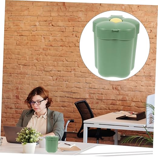 COHEALI Slim Desktop Trash Can Small Office Desk Bin Decorative Cartoon Shaped Wastebasket for Kitchen Bedroom