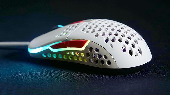XTRFY M42 RGB, Ultra-Light Wired Gaming Mouse, Cutting-Edge Pixart 3389 Sensor, Modular Casing (2 Sizes incl.) Adjustable RGB Lighting, Retro Edition