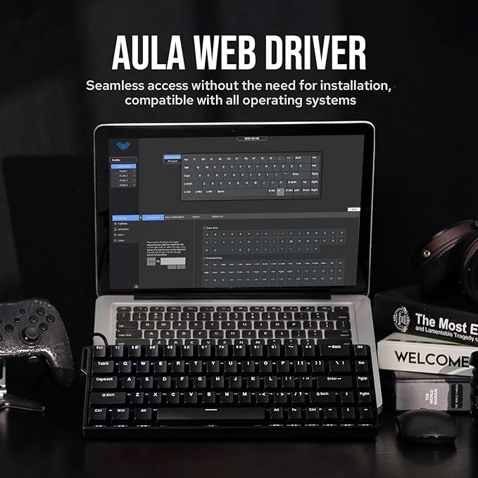 EPOMAKER Aula WIN68 HE Magnetic Keyboard with Adjustable Actuation, Hall Effect Switches, 65% Wired Compact Keyboard, 8000 Hz Polling Rate, Hot-Swappable (Black)