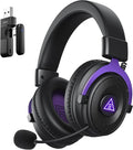 EKSA E900WT Wireless Gaming Headset for PC Ps5 Ps4, 2.4 Ghz USB&Type-C Gaming Headphones with Microphone, 30ms Latency, 80H Battery Bluetooth Headphones for Switch, Laptop, Mobile, Mac