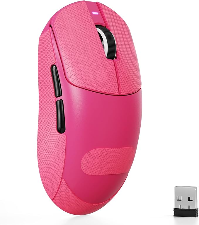MAMBASNAKE Attack Shark X8 SE 55g Superlight Wireless Gaming Mouse,BK52820 Tri-Mode BT/2.4G Wireless/Wired Mouse with Grip Tape,25000DPI,500mAh,Large Size,5 Programmable Buttons for Pc/Mac(Red PRO)