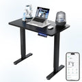 HUANUO One-Piece AI-Powered Electric Standing Desk, Smart APP, Work with Alexa & Google, Adjustable Height, 3 Memory Settings, Sedentary Reminder, Ergonomic Sit-Stand Desk, 32-inch, Black