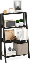 Furinno Ladder Book Shelf, 4-Tier Ladder Shelf, Open Design Bookshelf, Display Storage Bookcase, 10.9" x 23.6" x 38.4", Living Room, Home Office, Espresso