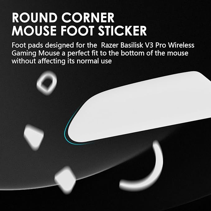 2 Pack V3 Pro Wireless Gaming Mouse Feet Sliding Stickers, Mice Glass Skates Pad, Replacement Glide Stickers for Smooth Control and Precision on Any Gaming Surface (Glide Mice Skates, PTFE)