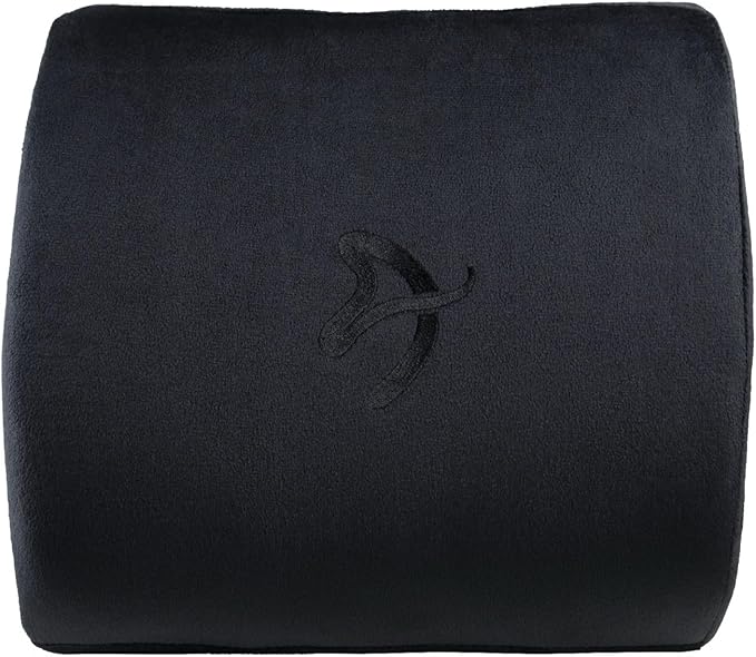 Arozzi Memory Foam Lumbar Support Pillow Relieves Backache and Fatigue After Long Periods of Sitting Down Working or Gaming - Black