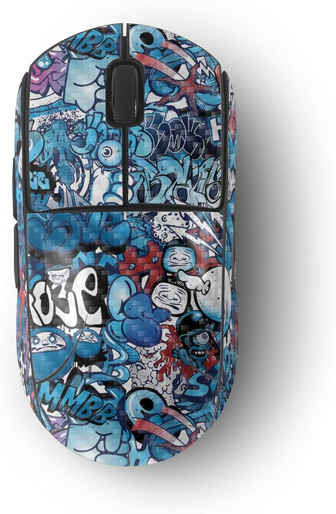 MightySkins Skin Compatible with Logitech G Pro Wireless Gaming Mouse - Blue Meanies | Protective, Durable, and Unique Vinyl Decal wrap Cover | Easy to Apply, Remove, and Change Styles