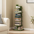 TUTOTAK Bookshelf, 6-Tier Bookcase, Narrow Spine Book Shelf for Small Space, Corner Standing Shelf for Living Room, Office, Study, Entryway, Olive Green BS06BOG016