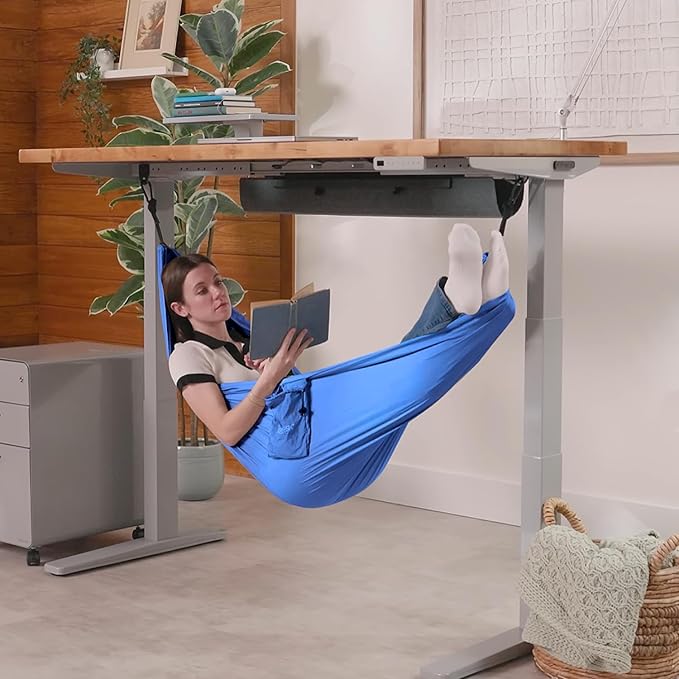 UPLIFT Desk Under Desk Hammock – Hammock for Office, Ergonomic Office Supplies Perfect for Rest & Relaxation, Durable and Easy to Use (Blue)