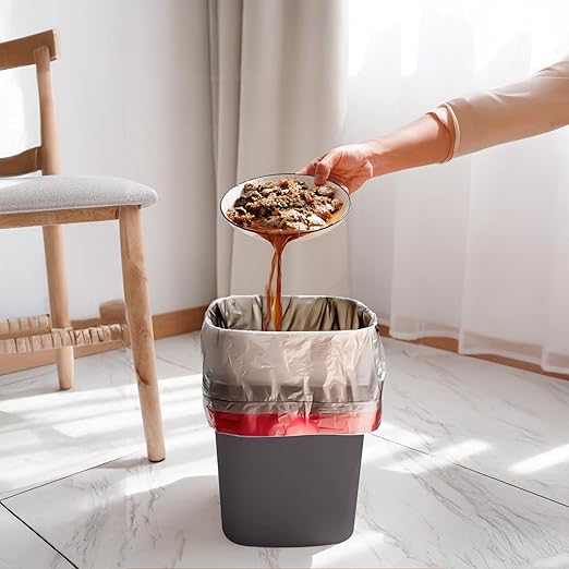 Small Trash Can - Plastic Waste basketbin - for Office,Home,Bathroom,Kitchen - 1.8 Gallon - Coffee Color
