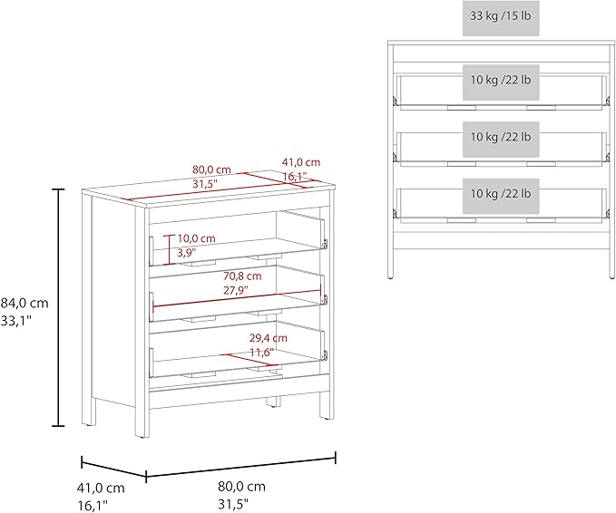 White 3-Drawer Chest with Functional Storage Clean-lined modern design enhances bedrooms, living rooms, or home offices while maintaining a neat, uncluttered, and visually balanced environment Clea