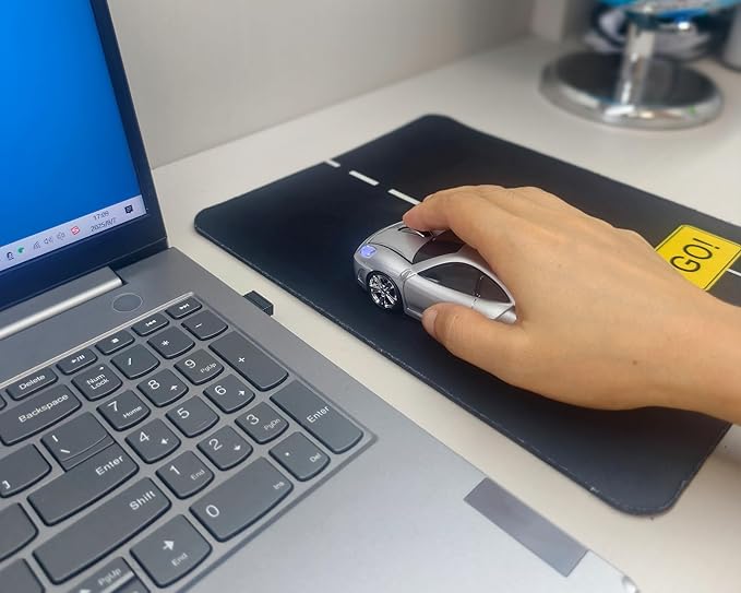 Wireless Sports Car Mouse, Cute & Cool Mice for Computer PC Laptop MAC (Silver)