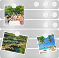 Magnetic Bulletin Board Magnet Board, Frameless Stainless Metal Board Strip, Magnetic Strips with Adhesive Backing Small Memo Display Board with 10 Pcs White Magnet, for Kitchen Office (6 PCS)