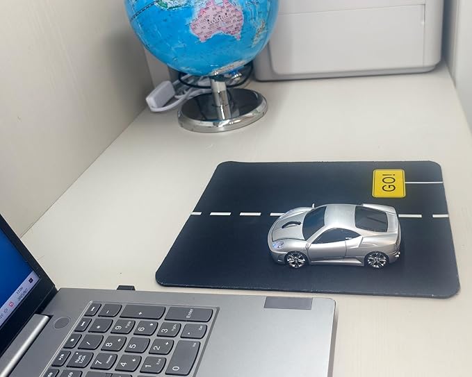 Wireless Sports Car Mouse, Cute & Cool Mice for Computer PC Laptop MAC (Silver)