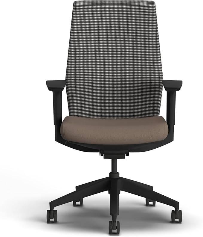 HON Cipher Mesh Office Chair, Standard Cylinder, Height Adjustable Arms, Office Chair with Lumbar Support, Black Mesh, Black Frame, Bark