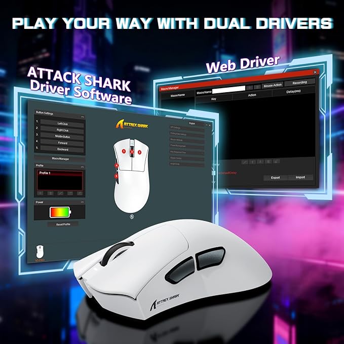 ATTACK SHARK V3 PRO Wireless Esports Gaming Mouse with Magnetic Charging Dock:62g Lightweight-1K Polling-25K DPI-PAW3311 Sensor,Wired/BT/2.4Ghz Programmable,BK52820 IC for PC Mac Laptop Gamer(White)