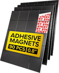 Hyper-Sticky Magnets with Adhesive Backing - 90pcs 0.8x0.08 Strong Magnetic Squares for Whiteboard Fridge - Easy-to-Cut Stickers for Planning and Organization - Teacher Must Have - Teacher Supplies
