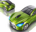 Elec Space Wireless Car-Shape Mouse With LED Headlights, 2.4G Unique for Kids, USB Receiver, 1600 DPI Cute Gaming for Laptop PC Computer - Green