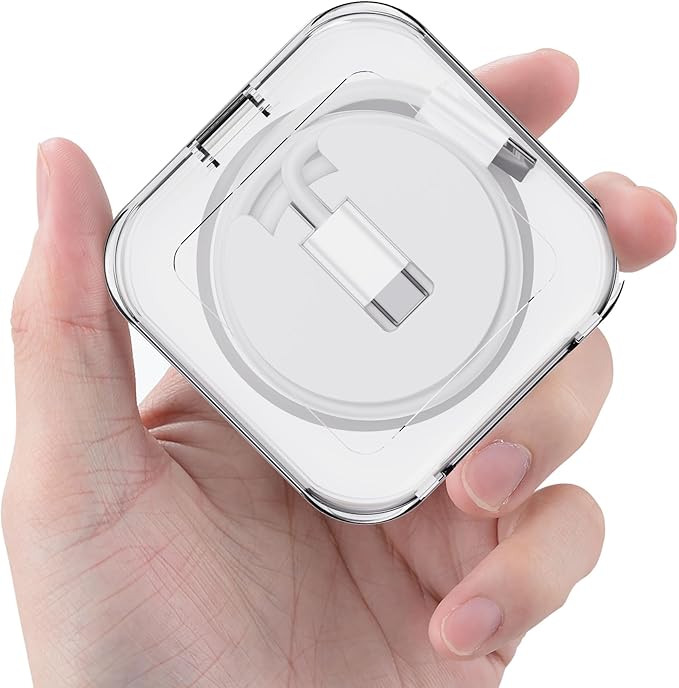 pzoz Charger Cable Case Compatible for iPhone/iPad Original Charger Cable, USB-A/C to C/Lightning Cord Organizer Cover Wired Manager Holder Wrap Winder Mini Storage Carrying Management (Cable)
