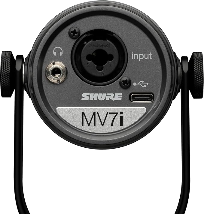 Shure MV7i Smart Microphone – USB-C & XLR Mic for Podcasting, Music & Streaming with Built-in Audio Interface, Auto Level Mode, Advanced DSP, All-Metal Design, Black
