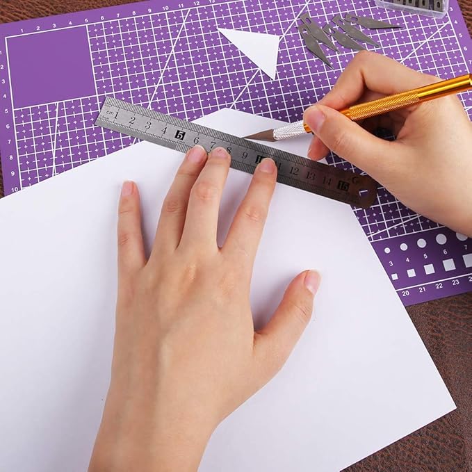 A5 Self Healing Cutting Mat Double Sided, 8.5in×6in Small Cutting Mat Craft Cutting Board Great for Scrapbooking, Quilting, Fabric, Sewing Crafts Projects