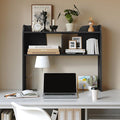 Wooden Desktop Bookshelf,37”3-Tier Rounded-Edge Desk,Storage Organizer,Space-Saving Countertop Shelf for Office Dorm Home,Black