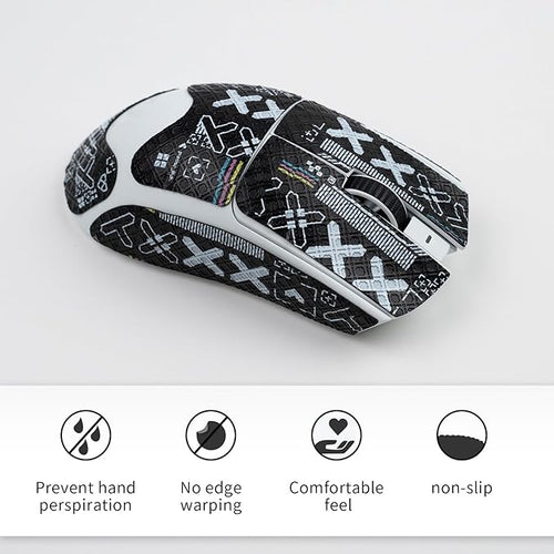 2-in-1 Mouse Grip Tape Anti Slip Skin for Viper V3 Pro Gaming Mice Pre-Cut Gaming Mouse, Pre-Cut, Self-Adhesive, Sweat-Resistant Professional Competitive Upgrade Kit (White Set+Black Set)