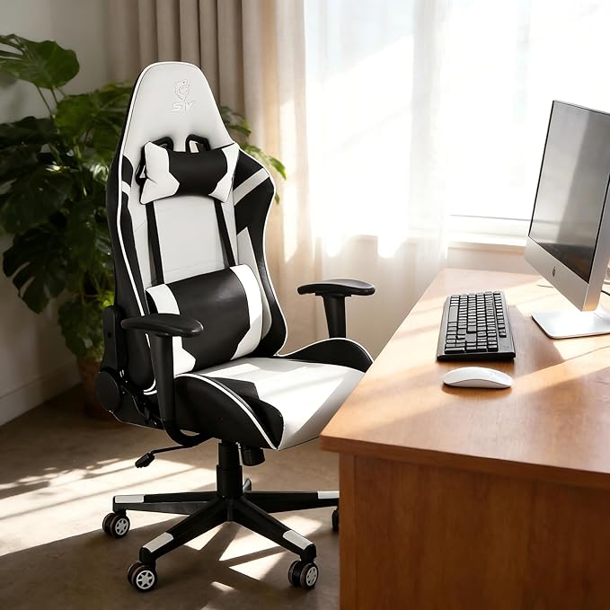 Gaming Chair,Video Game Chair with Massage Lumbar Support, Ergonomic Computer Chair Height Adjustable with Swivel Seat and Headrest