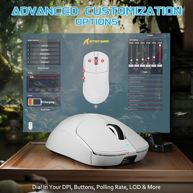 MAMBASNAKE×Attack Shark X8 Plus Wireless Gaming Mouse,55g Lightweight Triple Mode Ergonomic Gaming Mouse,PAW3395PRO 40K DPI Optical Sensor,150h Battery Life,Griptape Programmable Buttons for PC/Mac