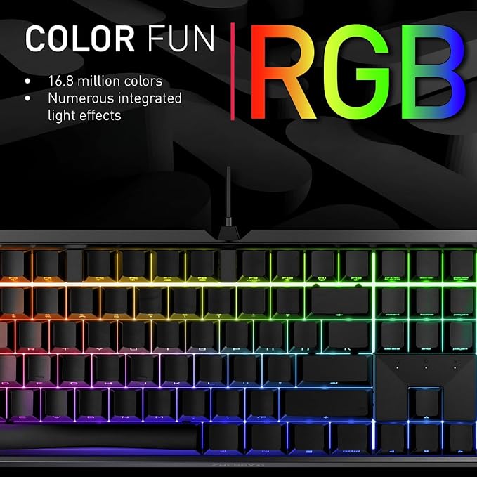 Cherry MX 3.0 S Wired Mechanical Gaming Keyboard. Aluminum Housing Built for Gamers w/MX Silent Red Switches. RGB Backlit Color Display Over 16m Colors. Pink (Renewed)